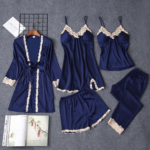5 in 1 silk pajama set