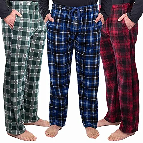 Mens PJ Pajama Pants Bottoms Fleece Lounge