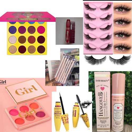 Complete Makeup Kit - Multi Color, Includes Eyeshadow Palette, Brushes, Lipstick, Eyeliner 